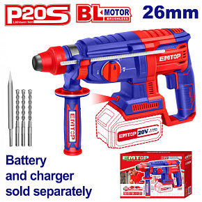 Aku vrtací a sekací kladivo 20V 26mm 2,5 J solo