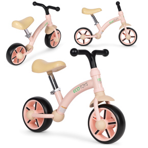 Balance bike for children, EVA wheels, adjustable seat, pink, ECOTOYS