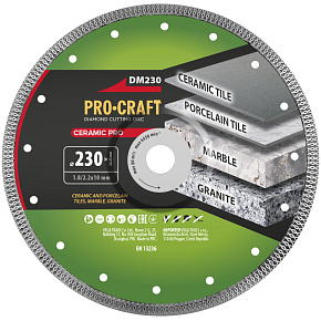 Diamantový řezný kotouč Ceramic PRO Procraft DM230
