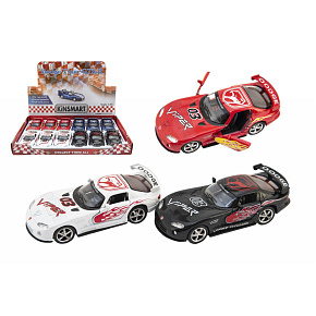 Auto Kinsmart Dodge Viper GTS-R 1:36 12,5cm kov/plast 4 barvy na zpětné natažení 12ks v boxu