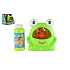 Bublifuk stroj žába plast 11x13cm na baterie + náplň v krabičce 17x16,5x12cm