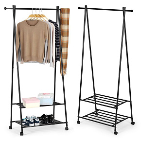 Standing clothes rack with 2 shelves for clothes and shoes – ModernHome