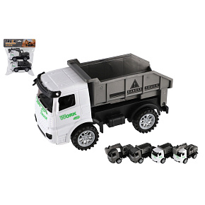 Auto stavební 2ks plast 15cm na setrvačník 2 barvy v sáčku