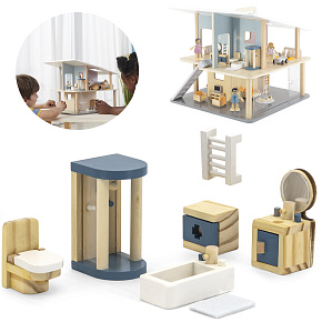 VIGA PolarB Sada Nábytku do Domečku pro Panenky Koupelna