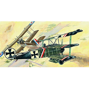 Model Fokker Dr.1 13x16,1cm v krabici 31x13,5x3,5cm Model Fokker Dr.1 13x16,1cm v krabici 31x13,5x3,5cm