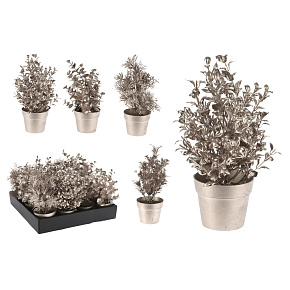 Květina v květináči - 22 cm, šampaňská, 4 varianty, 1ks Květina v květináči - 22 cm, šampaňská, 4 varianty, 1ks