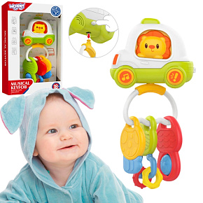 Woopie Baby Interaktivní Hračka Pilot Autíčko s Klíčky Chrastítko Kousátko Woopie Baby Interaktivní Hračka Pilot Autíčko s Klíčky Chrastítko Kousátko