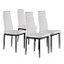 Set of 4 dining room chairs for living room with Eco-Leather, ergonomic backrest, white