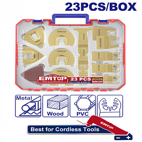 Sada 23 čepelí pro multifunkční oscilační brusku v plastovém boxu
