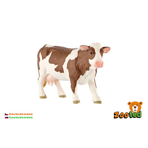 Kráva horská strakatá zooted plast 12cm 