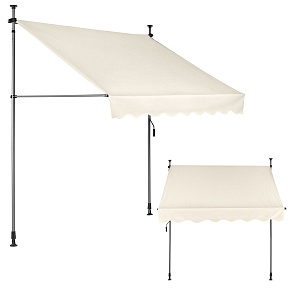Balcony Sunshade Awning with Height Adjustment, Waterproof with Hand Crank, Beige, MultiGarden Balcony Sunshade Awning with Height Adjustment, Waterproof with Hand Crank, Beige, MultiGarden