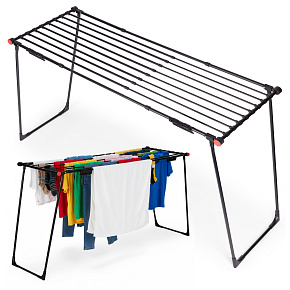 Extendable telescopic freestanding clothes dryer 19 meters foldable black Extendable telescopic freestanding clothes dryer 19 meters foldable black