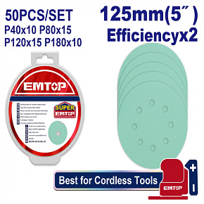 Sada 50 ks brusných kotoučů na suchý zip