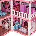 Domeček pro panenky růžová vila DIY 4 úrovně nábytek 61 cm