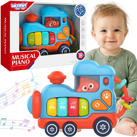WOOPIE BABY Interaktivní Hudební Pianko Lokomotiva