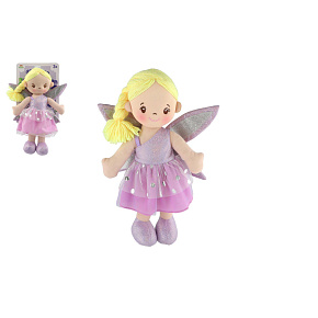 Panenka víla Fialka hadrová/látková 40 cm na kartě v sáčku Panenka víla Fialka hadrová/látková 40 cm na kartě v sáčku