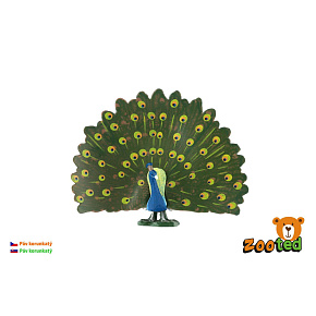 Páv korunkatý zooted plast 12cm 