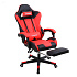 Herní a kancelářská židle Herzberg s výsuvnou opěrkou nohou červená