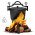 Cast iron standing cauldron 8L, hunter's pot, campfire grill, MultiGarden