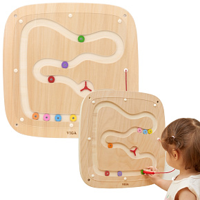 VIGA Dřevěná Manipulační Sensorická Tabule Gravitační Tok