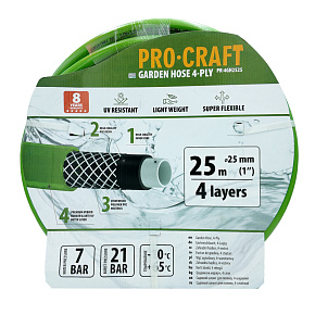 Zelená zahradní hadice Procraft PR-4GH2525 Zelená zahradní hadice Procraft PR-4GH2525