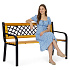 Wooden garden bench with openwork backrest 118×52 cm, park style, MultiGarden