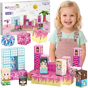 WOOPIE Magnetické Kostky Magnety 59ks 3D