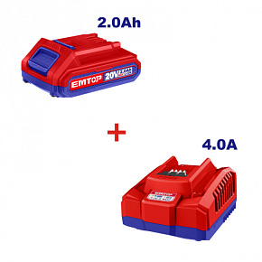 SET - nabíječka 20V 4.0A + akumulátor 20V 2.0Ah SET - nabíječka 20V 4.0A + akumulátor 20V 2.0Ah
