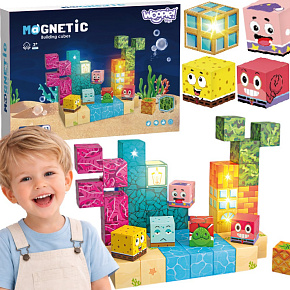 Woopie Magnetické Kostky 54 ks Montessori Oceán Skládačka Hra 3D Woopie Magnetické Kostky 54 ks Montessori Oceán Skládačka Hra 3D