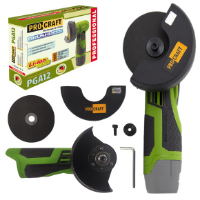 Aku mini úhlová bruska Procraft PGA12 1B, 76mm