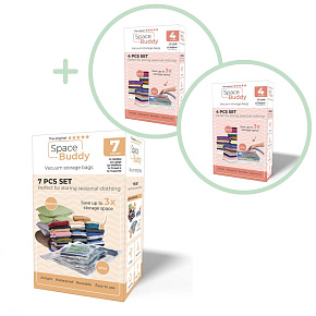 Space Buddy - Vakuové úložné vaky - sada 7 ks + 2x sada 4 ks Space Buddy - Vakuové úložné vaky - sada 7 ks + 2x sada 4 ks