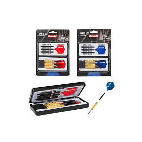 Házecí šipky s pouzdrem hrot kov 3ks 2 barvy na kartě 14x20cm Házecí šipky s pouzdrem hrot kov 3ks 2 barvy na kartě 14x20cm