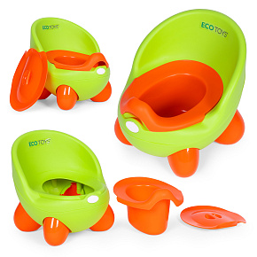 Potty toilet seat for children, removable insert, non-slip legs, green, ECOTOYS