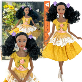 WOOPIE ROYAL Panenka Emi 32 cm Módní Oblečení a Krásné Černé Vlasy