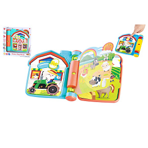 Knížka hrací edukační plast na baterie se zvukem v krabičce 21x23x5cm 6m+
