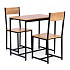 Set of furniture: table + 2 chairs metal MDF ModernHome