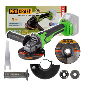 Aku úhlová bruska Procraft PGA22 (bez baterie a nabíječky), 125mm