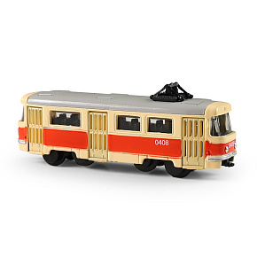 Tramvaj Tatra T3 česká kovová retro 8cm v krabičce 10,5x5x5cm