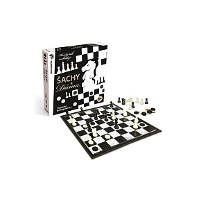 Šachy & Dáma 2v1 společenská strategická hra v krabici 26,5x26,5x5cm