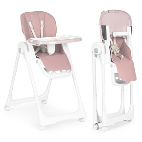High Chair for Feeding Adjustable Height Eco Leather Straps Double Tray ECOTOYS