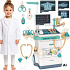 WOOPIE Lékařský vozík Sada Malý doktor EKG Zvuk Světlo Nastavitelný 26 dílů