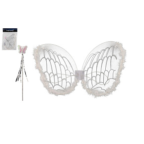 Křídla anděl s hůlkou nylon v sáčku 30,5x46x1cm karneval