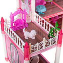 Domeček pro panenky růžová vila DIY 4 úrovně nábytek 61 cm