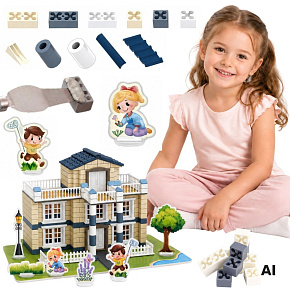 WOOPIE Konstrukční sada DIY Stavění z cihel Rezidence Vysněný dům 603 dílů WOOPIE Konstrukční sada DIY Stavění z cihel Rezidence Vysněný dům 603 dílů