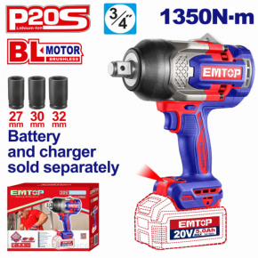 Aku rázový utahovák 20V 1350Nm 3/4" solo