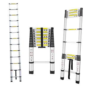 Herzberg HG-5380: Víceúčelový hliníkový teleskopický žebřík - 3,8M Herzberg HG-5380: Víceúčelový hliníkový teleskopický žebřík - 3,8M