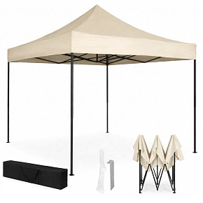 Automatic pop-up garden event pavilion canopy tent, 3x3 m, beige, MultiGarden