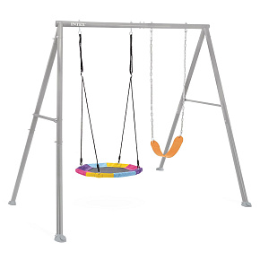 Double Garden Swing Playset for Kids with Nest Swing INTEX 44126