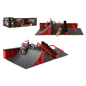 Skatepark - rampy,kolo prstové,skateboard prstový plast v krabici 44x12x25cm Skatepark - rampy,kolo prstové,skateboard prstový plast v krabici 44x12x25cm