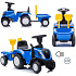 Lebula jezdítko tlačítko chodítko traktor New Holland s přívěsem pro děti modrý